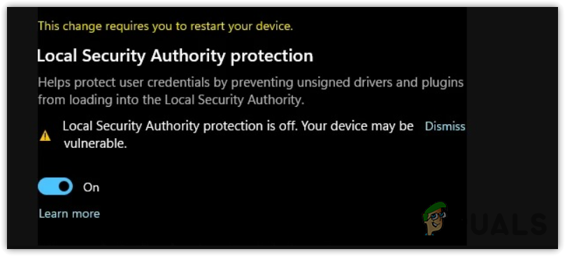 Local Security Authority protection is off-Your Device may be vulnerable