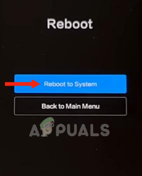 Hitting the Reboot to System Button