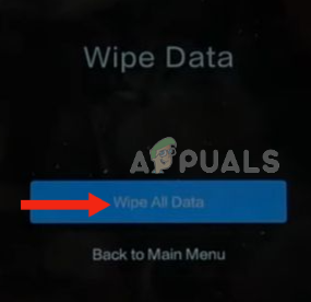 Select Wipe All Data