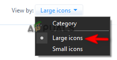Viewing icons in large size