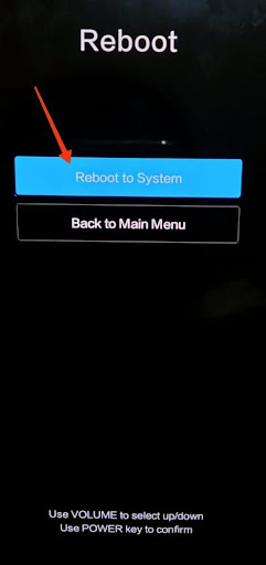 Choose the Reboot to System option
