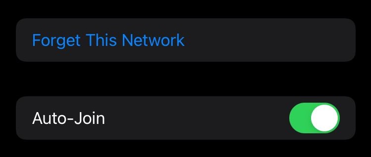 Forget this Network and Auto-join options in iPhone