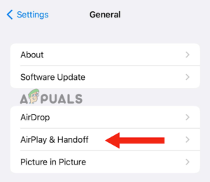 AirPlay & Handoff options
