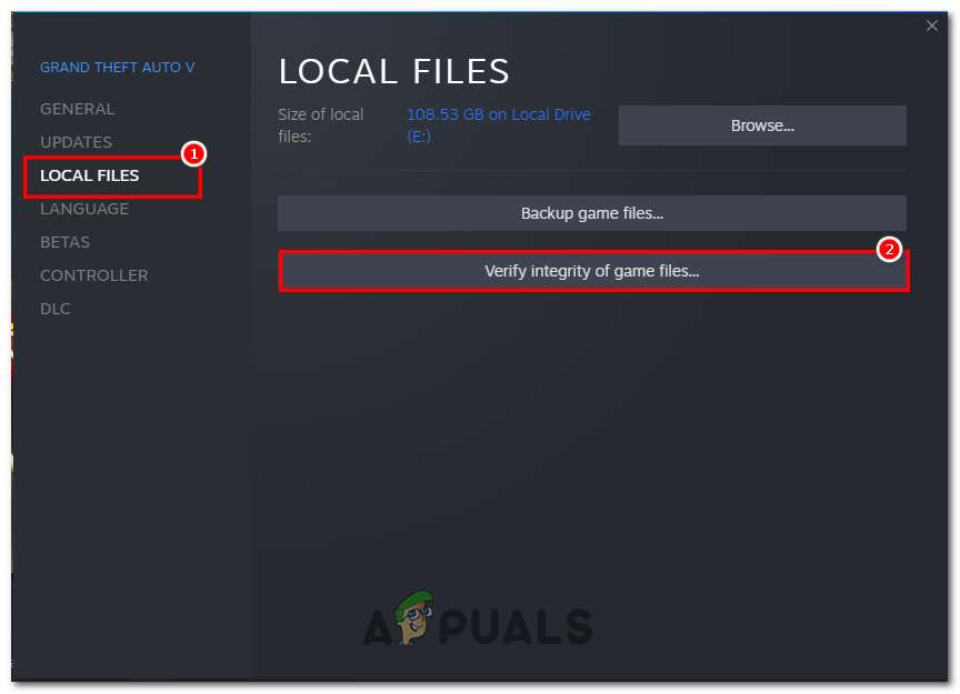 Verifying Game files in Steam