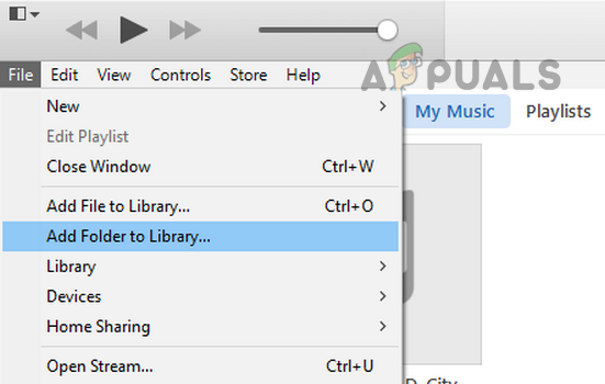 Add Folder to Library in iTunes
