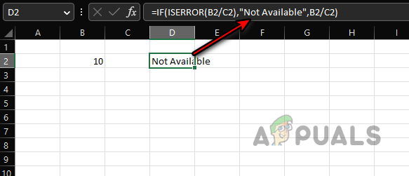 Use the IF and ISERROR Formulas to Trap a #div/0! Error