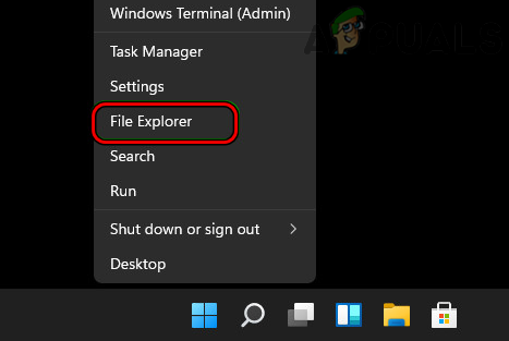 Open File Explorer from the Quick Access Menu