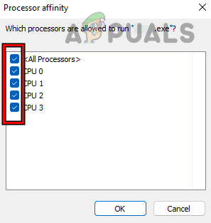 Enable All Processors for the VMware Process