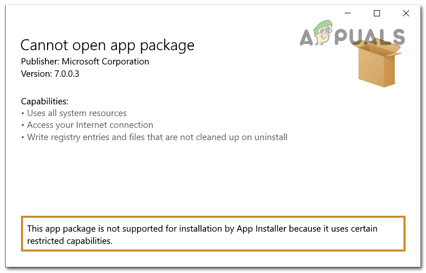 Showing you how to fix the "This app package is not supported for installation by App Installer" Error 