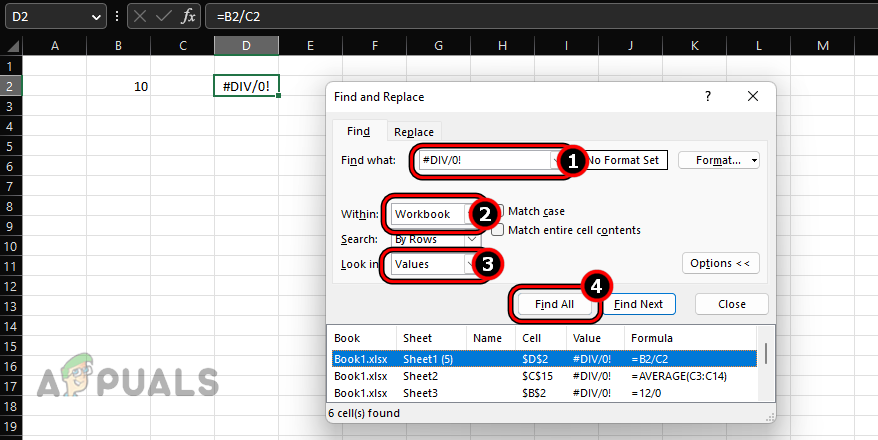 Find All #Div/0! Errors in an Excel Workbook