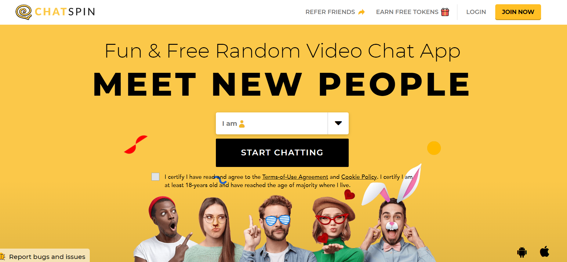 Chatspin Random Video chat app. Dirtyroulet.
