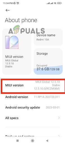 Taping on MIUI Version 5 to 7 times