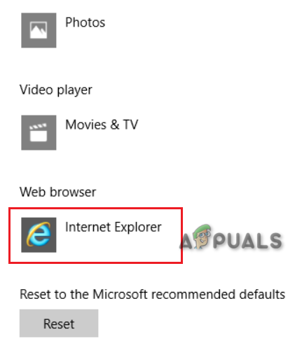 Selecting default web browser