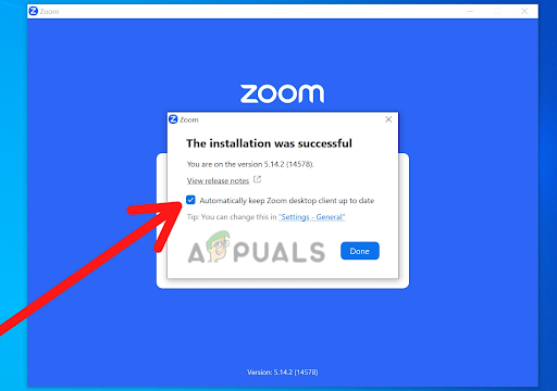 Check the box with the message Automatically keep Zoom desktop client up to date when you are installing the Zoom desktop app