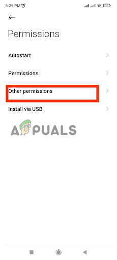 Go to Other Permissions