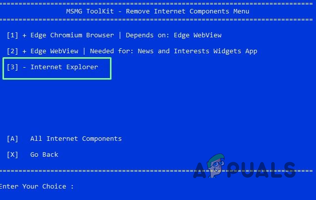 Removing Internet Explorer