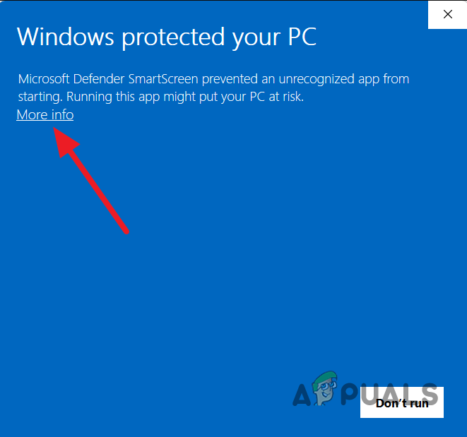 Windows Defender Warning Message