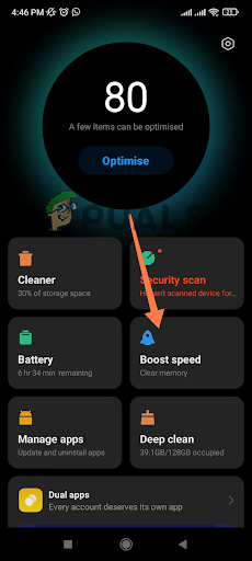 Tap on the Boost Speed option