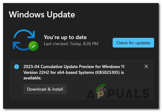 Installing the latest Windows updates