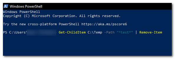 use the "Get-ChildItem" command with the "-Path" parameter and the "Remove-Item" command to delete them.