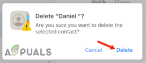 Click on Delete “Contact Name” to confirm