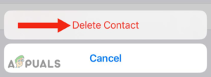 Tap on Delete Contact to confirm