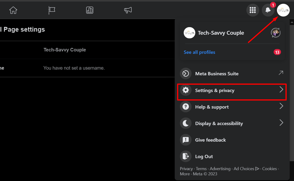 Open Settings & Privacy