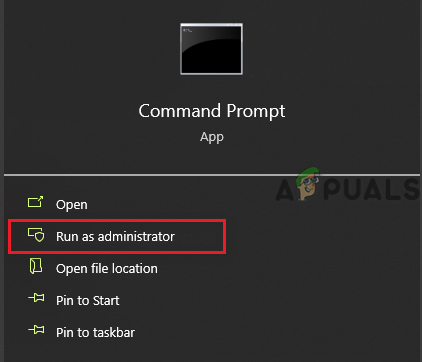 Running the command prompt as an administrator