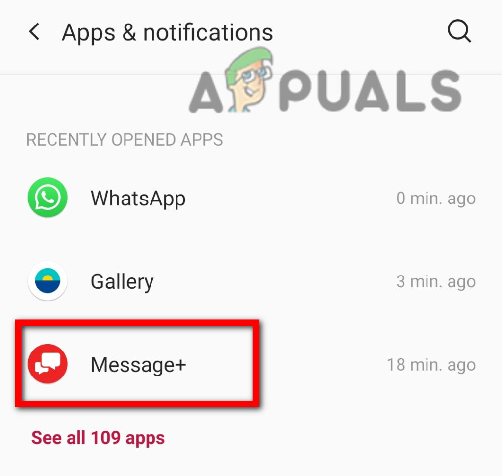 Select Message app 