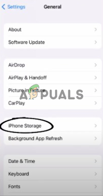 Go to iPhone Storage