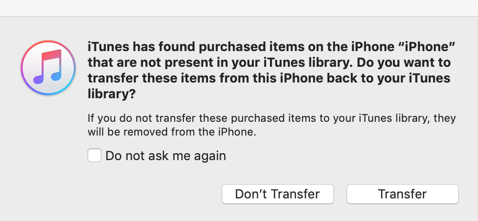 Transfer Purchase Items From iPhone to iTunes