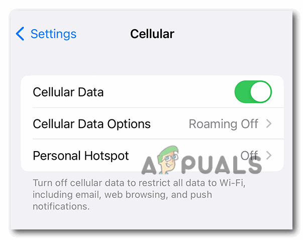 Switch to Cellular data