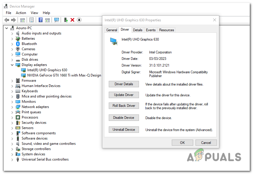 Driver details in device manager