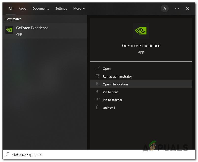 launch the Nvidia GeForce Experience software