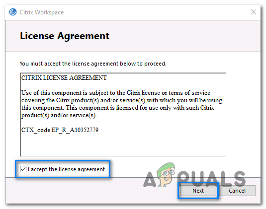 Accept the license agreement if you agree with it.