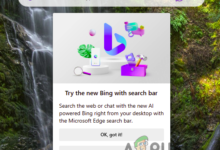 Microsoft Edge Desktop Search Bar