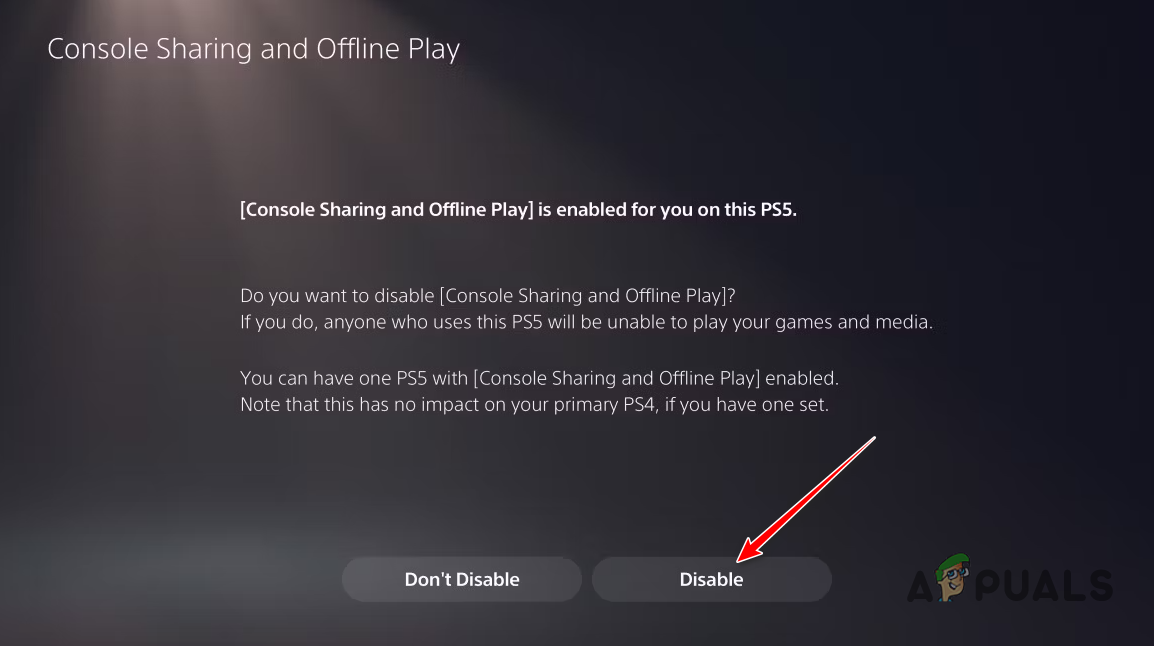 Disabling Console Sharing and Offline Play