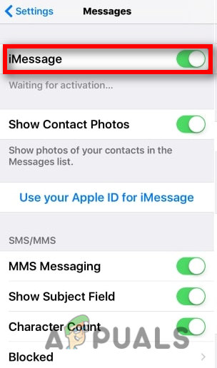 Enable iMessages 