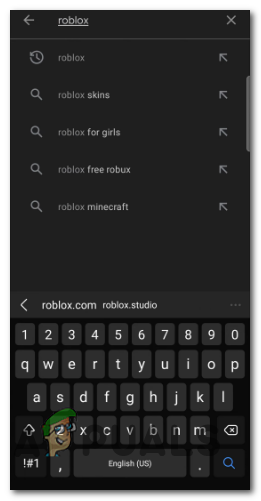 Search for Roblox
