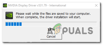 The driver installation process will start after the installer saves the driver files on your computer