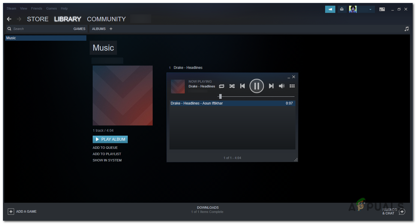 The Steam Music Player.