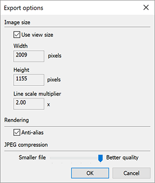 select "resolution" and "image size"