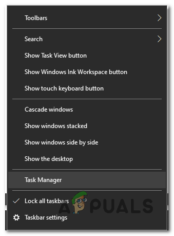 Select "Task Manager" from the options displayed.