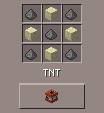 TNT obtained by smelting Gunpowder and Sand block together