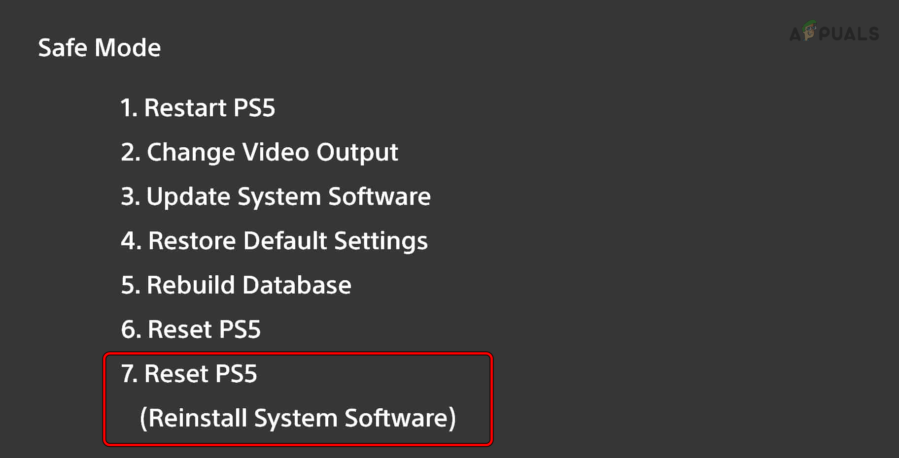 Reinstall System Software of the PS5
