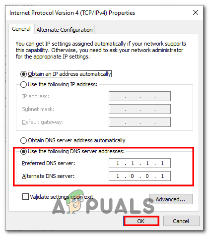 Changing DNS server