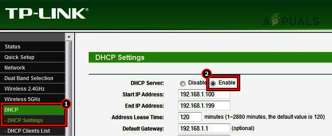 Enable DHCP in the Router Settings