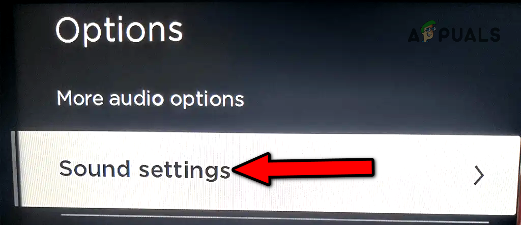 Open Sound Settings of the Roku Device