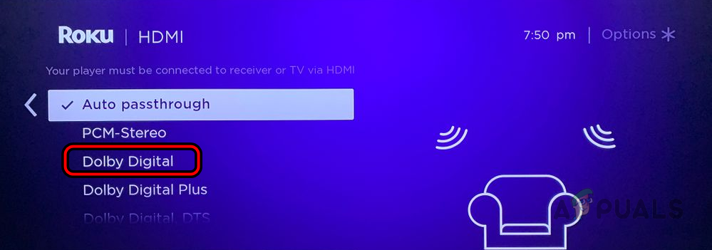 Change Roku Output Audio for Connected Device to Dolby Digital
