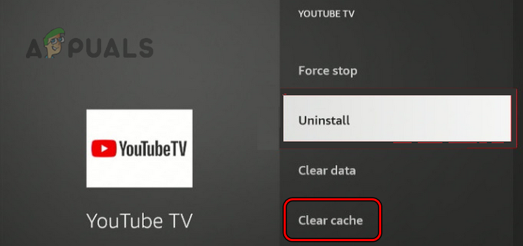 Clear Cache of the YouTubeTV App